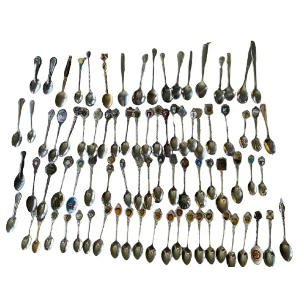 Souvenir Spoon Lot Unisex OS Mixed Good 83pc Vintage Rolex Royal Enamel